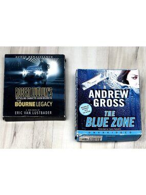 Lot 2 Mystery Crime Thriller AUDIOBOOKS on CD The Blue Zone & The Bourne Legacy